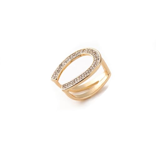 Dainty CZ Horseshoe Silk Scarf Ring