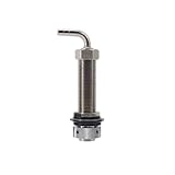 Durashmall Codo de vástago de acero inoxidable para grifo de cerveza de grado 304 para cerveza casera DIY con tuerca trasera, collar de plástico, tuerca hexagonal y púas de 14 mm, 55 mm, 75 mm, 100 mm