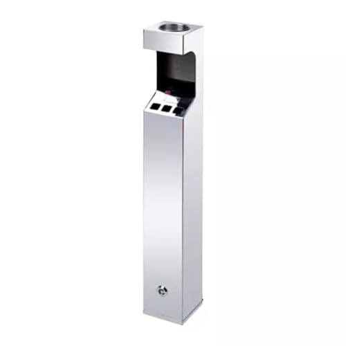DFEDHF Garbage Cans Outdoor Wall-Mounted Stainless Steel Ash Column Smoke Extinguishing Column Cigarette Butt Collector Smoking Column Trash Can Outside Trash Bin