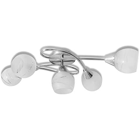 vidaXL Modern Ceiling Lamp with Glass Shades Cover