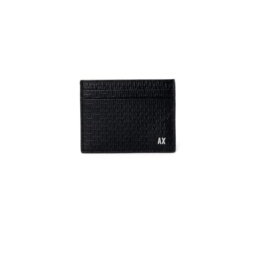 Armani Exchange Men's Debossed Card Case Nero-Black, One Size, Small