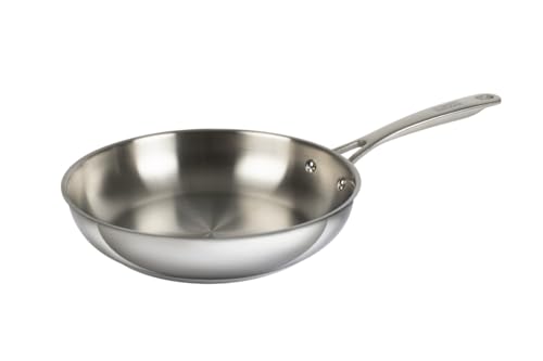 Kuhn Rikon Allround Uncoated Frying Pan, 20cm. 18/10 Stainless Steel. Suitable for All Hobs (Including Induction). Fully Welded Induction Base & Riveted Stay-Cool Handle. Oven Safe & Dishwasher Proof