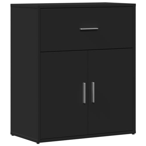 vidaXL Aparador de Madera de ingeniería Negro 60x31x70 cm, Armario de Almacenamiento, gabinete aparador, Mueble para Pasillo, Buffet