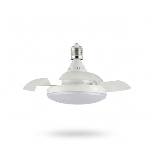 K2 Store Ventilatore da Soffitto con Luce LED E27 120W, Lampada Ventilatore con Pale Retrattili e Telecomando, Ventola Silenziosa a 4 Velocità, 3 Colori di Luce Calda Naturale Fredda, Timer, Risparmio