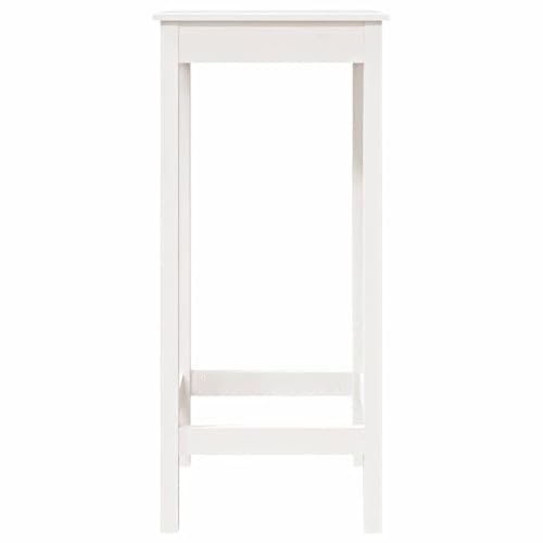 Table de bar blanche peu encombrante en pin massif pour optimiser un studio