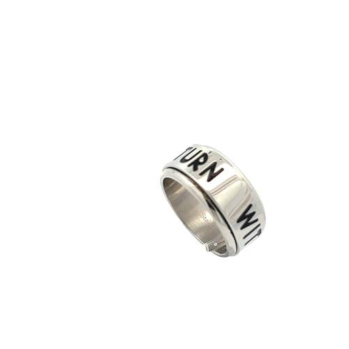 One Moment In Time J44W Size 7-14 SPINNER Return With Honor Wide Stainless Steel Ring Mormon LDS CTR3