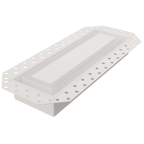 Fittes Flush 4x12" Steel Wall/Ceiling Vent with Double Channel, White