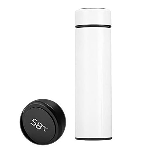 Garrafa Térmica Café, Água C/Sensor De Temperatura Em Led Cor:Branco