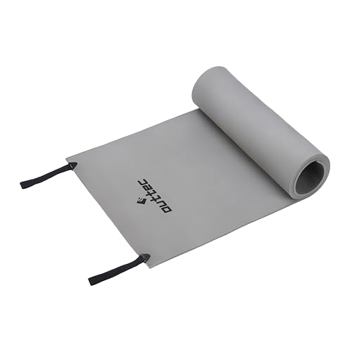 Outtec Ultraleichte Isomatte Outdoor, Isoliermatte mit 2 Kompressionsriemen, Schaumstoff-Schlafmatten für Camping, Alu Isomatte Ultraleicht, Schlafmatte und Isomatte Camping Unterlage, Grau