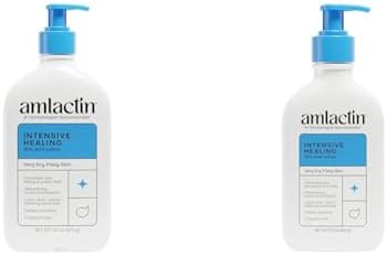 AmLactin Intensive Healing Body Lotion for Dry Skin - 14.1 oz and 7.9 oz Pump Bottles - 2-in-1 Exfoliator & Moisturizer with Ceramides & 15% Lactic Acid