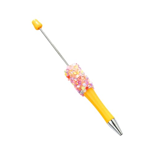 6ピースビーズ可能なボールポイントペンバックインクスムーズなライティングオフィス学用品用ジャーナリングメモを撮るビーズ付きクラフトペン