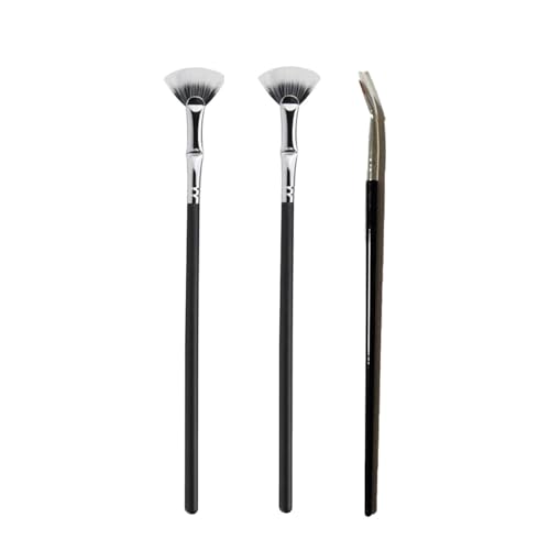 3 Pcs upgraded multi-functional makeup brushes, Eyeliner brushes, Diagonal fan eye black brushes, Professional eye black makeup tools (2mascarabrush1eyeliner)