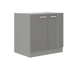 Kuechen-Preisbombe Spülenunterschrank Bianca Grey 80 Grau