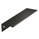 Amerock | Cabinet Pull | Matte Black | 5-1/16 inch (128 mm) Center to Center | Edge Pull | 1 Pack | Drawer Pull | Drawer Handle | Cabinet Hardware