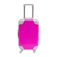 HGZLQKD 18 inch Doll Suitcase Luggage, Dollhouse Accessory Travel Case, Doll Carrier on Storage Suitcase, Mini Trolley Case, Luggage Box Pretend Play Toy Miniature Toy for Kids Christmas, Rose red