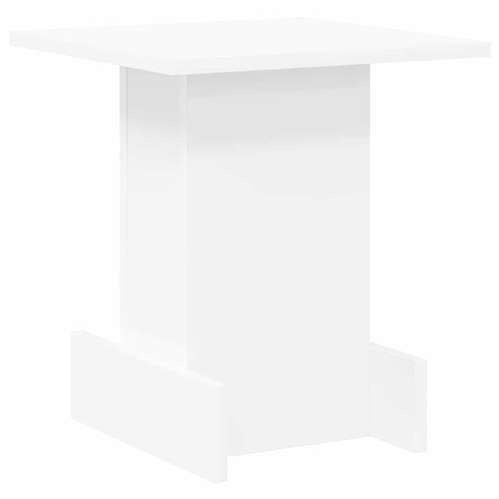 Mesa auxiliar blanca 35,5 x 35 x 40 cm, pequeña mesa de centro de madera moderna con espacio de almacenamiento y estantes para salón y oficina