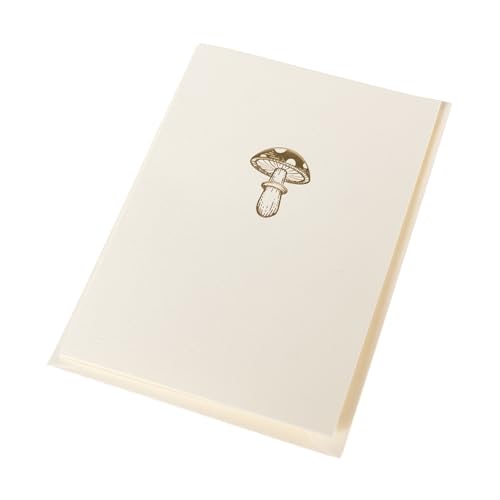 Image of Graphique Mushroom Cards, Pack of 10 Cards with Envelopes, All Occasion Greetings, Blank Inside, Gold Foil Embossing, La Petite Press Collection Boxed Set, 3.25 inch x 4.75 inch