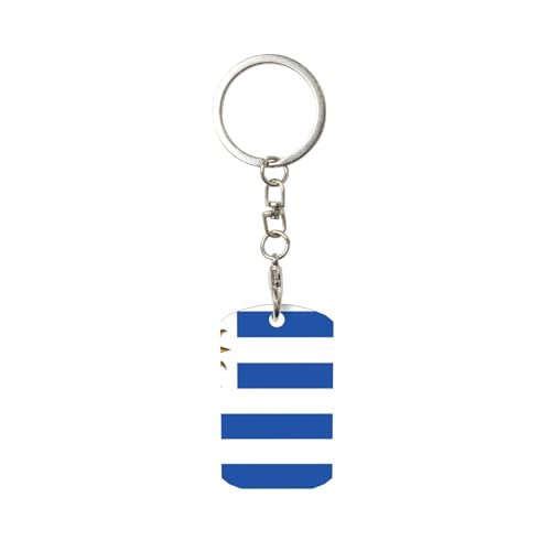 Vortithora Porte-clés en aluminium avec drapeau de l'Uruguay avec porte-clés pour un usage quotidien