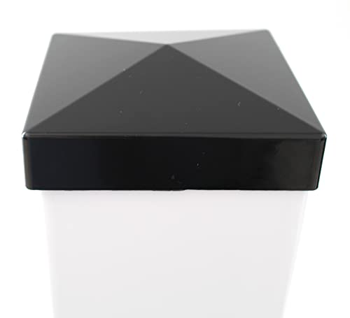True 5x5 (127mm x 127mm) Plastic Pyramid Vinyl Fence Post Cap Black or White Multiple Quantities for True Actual 5" x 5" Vinyl Posts (6, Black) by JSP Manufacturing - Image 5