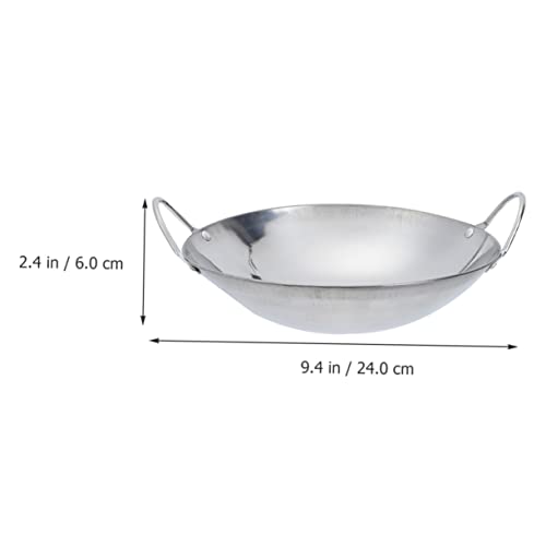 Sartén Wok de acero inoxidable, 2 piezas, con asas dobles miniatura 2