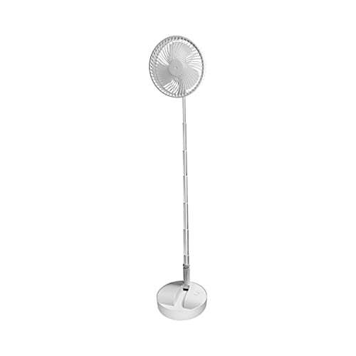 JSGHGDF Ventilador de pie plegable portátil telescópico USB con batería recargable de 7200 mAh, 4 velocidades