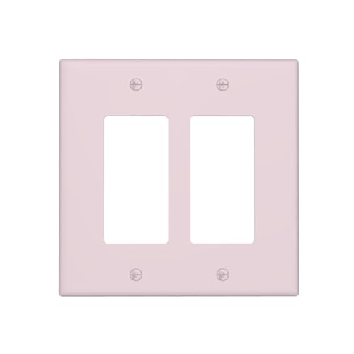 Wmhusu Outlet Covers Rose Pink 2 Gang Light Switch Cover Double Rocker Usb Dimmer Wall Plate Decorative GFCI Receptacle Electrical Switchplate for Bathroom Bedroom Home Decor