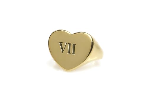 Bague personnalisée en or avec gravure de chiffres romains haut de gamme
