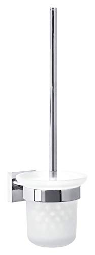 Scopino Wc Tesa Ekkro, Metallo Cromato Lucido, Tecnologia Autoadesiva Di Montaggio, 390Mm X 116Mm X 147Mm