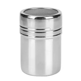 1 Pack Powdered Sugar Shaker Duster Cinnamon Shaker Flour Sifter Fine Mesh Stainless Steel Dredge for Baking Soda Flour Cinnamon Cocoa 7oz Large