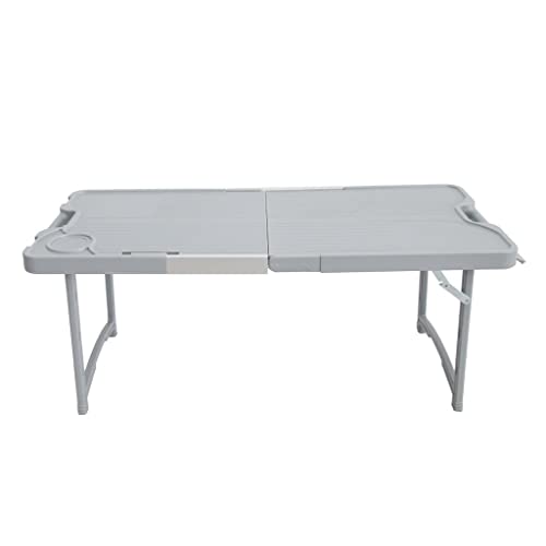 Loom Tree Plastic Folding Camping Table for Picnic Caravan Garden BBQ Travel Grey
