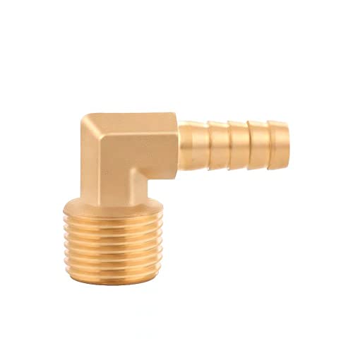 Enoch'S Land Brass Hose Barb,90 Degree Elbow,3/8 Inch Barb X 3/8 Inch Npt Male,Brass Barb For Water/Fuel/Air thumb #3