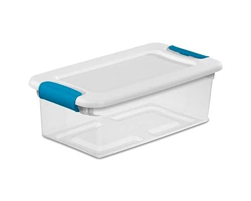 Image of Sterilite Latching Box with Lids for Home and Office, 6 Quart, 12-Pack | Heavy-Duty and Stackable Plastic Containers with Latches for Closet, Cabinet, Bedroom, Bathroom and Dorm Room Organization