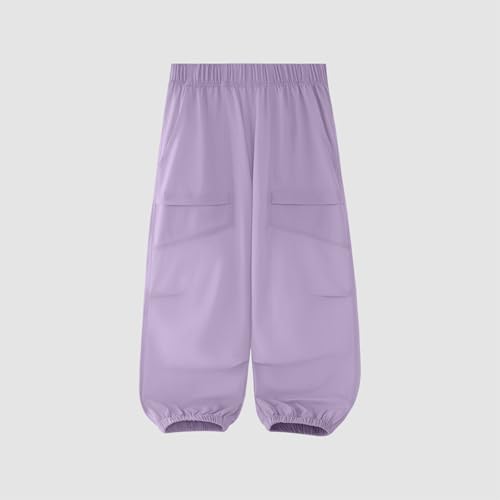 Boys Cargo Pants Casual Solid Color Elastic Wasit Trouser Lightweight Lounge Pull On Hiking Pants for Kids 3-16 Years2