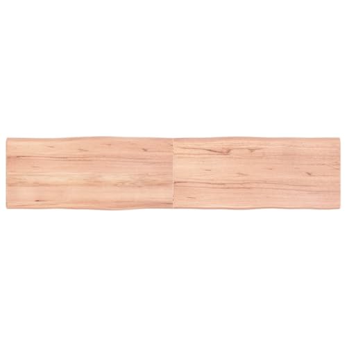 Genérico Wenjingqi Tablero Mesa Madera tratada Borde l marrón 180x40x(2-4) cm, Marrón 363974