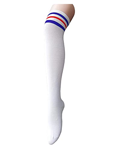 Image of Zando Womens Stripes Thigh High Socks Thigh Highs Casual Knee High Stockings