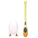 Duck-Shaped Silicone Toilet Brush Set with Gravity Holder for 360° Deep Cleaning, Soft TPR Head, Non-Scratch Bathroom Cleaning Tool, White/Yellow(Yellow)