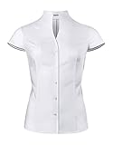 Vincenzo Boretti Bluse, modern-fit/leicht tailliert, Kelchkragen, Kurzarm - bügelleicht weiß 42