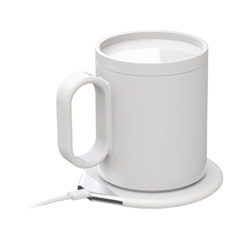 GUOOL コーヒーマグウォーマーとマグセット カップウォーマーとマグセット 55度一定温度の電気コーヒーウォーマー 用, 白