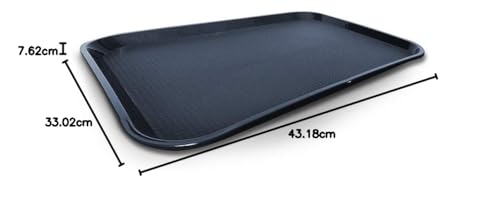 Image of Plastic Enrich Service Tray(Pack Of 6 Pcs) Black 16 * 12 Inches, Rectangular