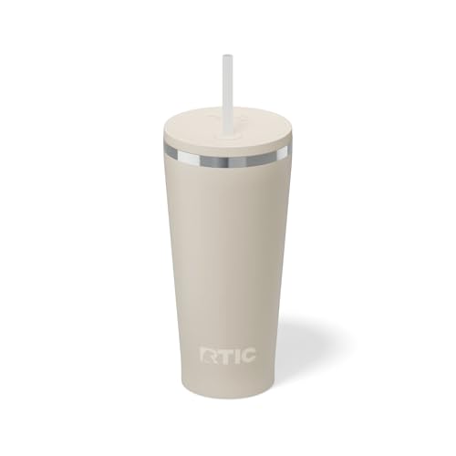Rtic 20 Oz Travel Mug: The Ultimate Companion for Hot & Cold Drinks 9 RTIC 20oz Everyday Tumbler Insulated Stainless Steel Portable Travel Coffee Cup with Straw, Spill-Resistant Lid, BPA-Free, Hot and Cold Drink, Ceramic Lining, Beach
