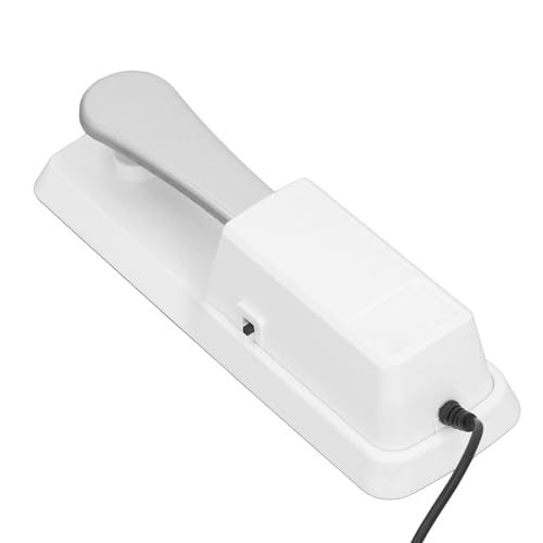 Sustain-Pedal, Fußpedal für Digitalpianos mit 6,35-mm-Anschluss, Universelles Sustain-Pedal mit Anti-Rutsch-Gummi, für MIDI-Keyboards, Digitalpianos (WHITE)