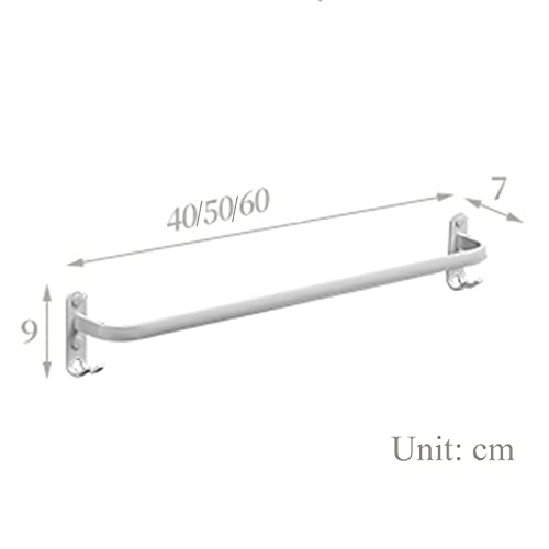 Toallero con gancho autoadhesivo de aluminio blanco para baño de 60 cm 3