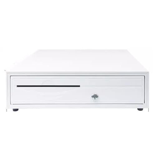 CXGFRGH Cassetto portadenaro per supermercati, Cassetto del registratore di Cassa con Apertura a Pressione Manuale for Contanti e Monete Scomparto for Rimovibile(Bianco)