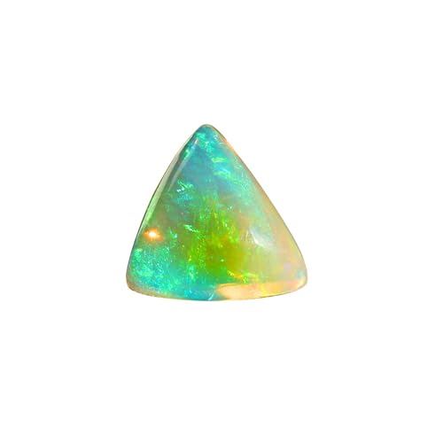 Opale blanche éthiopienne en vrac 13 mm trillion cabochon pour fabrication bijoux 4.2ct