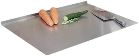 Stainless Steel Cutting Board with Lip - Durable Kitchen Prep & Baking Essential, Anti-Slip Surface, Easy Clean, Perfect for Food Preparation and Serving