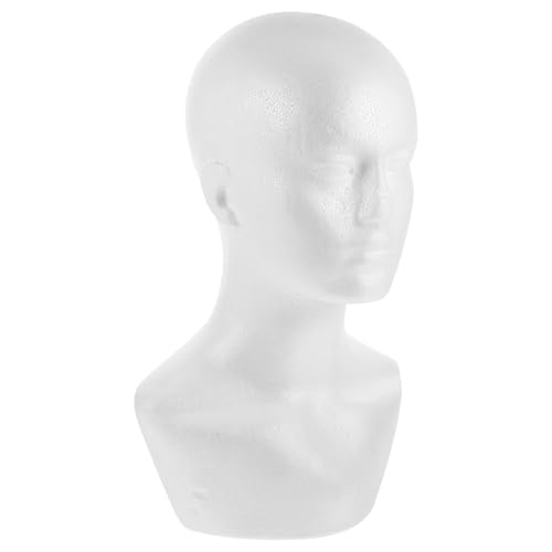 Holibanna Cabeza de Maniquí de Espuma de Color con Base Grande de Plástico para Soporte de Pelucas y Auriculares, Fácil de Mover y Previene Caídas Varios estilos