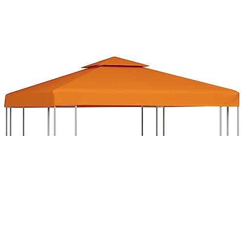 SYHNZB Copertura Superiore per Gazebo Baldacchino di Ricambio Tetto di Ricambio per Padiglione da Giardino Tettuccio per Tendoni Parasole Anti-UV Impermeabile Arancione 300x300 cm