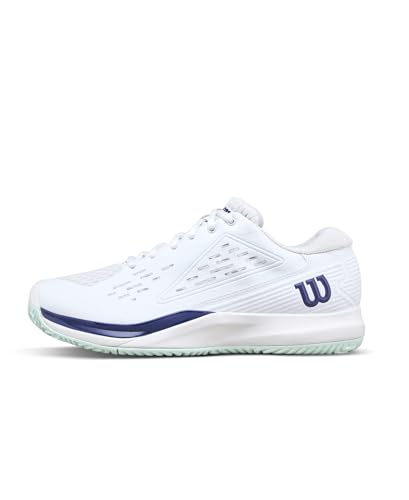 WILSON Rush Pro Ace Junior Tennis Shoe - White/Bay/Skipper Blue, Size 6.5