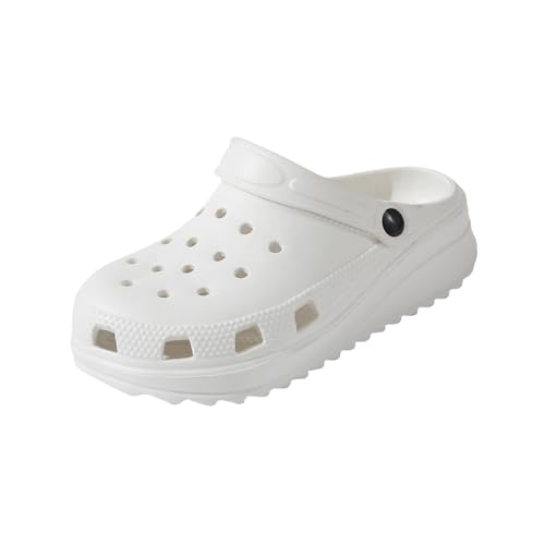 R-ISLAND Sabots à plateforme pour femme, adulte, fabriqués en EVA, légers, parfaits pour la plage, la maison, l'extérieur et l'intérieur., blanc, 41 EU