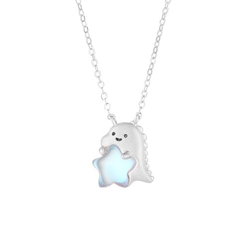 Collier dinosaure anti-allergie en argent 925 ajustable
